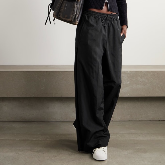 Y-3 Pants - Adidas Y-3 Pleated Nylon Wide-Leg Pants